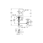 Смеситель для раковины GROHE Essence с донным клапаном, L-size, холодный рассвет глянец (32628GL1)