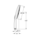 Ручной душ GROHE Rainshower SmartActive 150, 9,5 л/мин, 3 режима, хром (26590000)