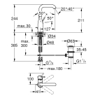 Смеситель для раковины GROHE Essence с донным клапаном, L-size, суперсталь (24174DC1)