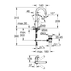 Смеситель для раковины GROHE BauFlow, L-size, хром (23753000)