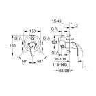 Смеситель для ванны GROHE Eurosmart в комплекте с монтажной частью, хром (33305001)
