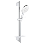 Душевой гарнитур GROHE Rainshower SmartActive 150 с мыльницей, 3 режима струи, душевая штанга 600 мм, 9,5 л/мин, белая луна (26592LS0)