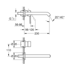 Внешняя часть смесителя для раковины GROHE Essence скрытого монтажа, на 2 отверстия, L-Size, суперсталь (29193DC1)