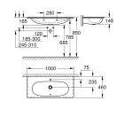 Раковина накладная GROHE Essence Ceramic, 100 см, альпин-белый (3956600H)