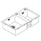 Мойка из нержавеющей стали GROHE K700 с 2 чашами, 860 x 500 мм, хром (31855SD0)