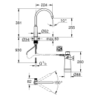 Кран для кухонной мойки GROHE Blue Pure Mono с функцией фильтрации, с фильтром в комплекте, хром (30387000)