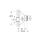 Эксцентрик s-образный 1/2 дюйма x 3/4 дюйма GROHE, регулируемый 7,5 мм (12075000)