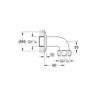 Отводная дуга для Grohtherm XL (35 085/35 086) GROHE, вынос 90 мм, хром (12436000)