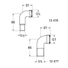 Соединительный уголок 1/2″ x 3/4″ GROHE, хром (12476000)