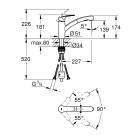 Смеситель для кухонной мойки GROHE Eurosmart с вытяжным душем, хром (30305001)