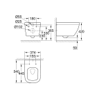 Подвесной унитаз GROHE Euro Ceramic с сиденьем, альпин-белый (NW0355)