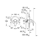 Смеситель для душа GROHE Start Eco скрытого монтажа, в комплекте с монтажной частью, хром (23269000)