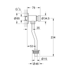 Смывное устройство для писсуара GROHE Rondo, хром (37396000)