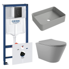 Комплект инсталляции GROHE Solido 38811KF0 с унитазом Aqueduto CONE CON0130 и раковиной Aqueduto ESPIRAL ESP0430 (NW0487)