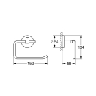 Держатель для туалетной бумаги, GROHE BauCosmopolitan, хром, (40457001)