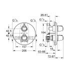 Внешняя часть термостата для душа GROHE Grohtherm 3000, хром (19255000)