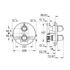 Внешняя часть термостата для душа GROHE Grohtherm 3000, хром (19255000)
