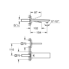Внешняя часть смесителя для раковины GROHE Allure скрытого монтажа, на 2 отверстия, S-Size, теплый закат матовый (19309DL2)