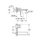 Внешняя часть смесителя для раковины GROHE Lineare на 2 отверстия, суперсталь (19409DC1)