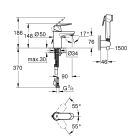 Смеситель для раковины GROHE Eurosmart Cosmopolitan с гигиеническим душем, S-size, хром (23125000)