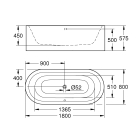 Ванна GROHE Essence, 180 x 80 х 57,5, альпин-белый (39729000)