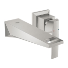 Внешняя часть смесителя для раковины GROHE Allure Brilliant настенного монтажа на 2 отверстия, вынос 161 мм, суперсталь (19781DC0)