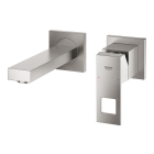 Внешняя часть смесителя для раковины GROHE Eurocube на 2 отверстия, S-Size, суперсталь (19895DC0)