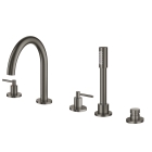 Смеситель для ванны GROHE Atrio двухвентильный, на 5 отверстий, на край ванны, темный графит матовый (19922AL3)