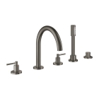 Смеситель для ванны GROHE Atrio двухвентильный, на 5 отверстий, на край ванны, темный графит матовый (19922AL3)
