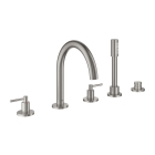 Смеситель для ванны GROHE Atrio двухвентильный, на 5 отверстий, на край ванны, суперсталь (19922DC3)
