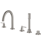 Смеситель для ванны GROHE Atrio двухвентильный, на 5 отверстий, на край ванны, суперсталь (19922DC3)