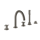 Смеситель для ванны GROHE Atrio двухвентильный, на 5 отверстий, на край ванны, темный графит матовый (19923AL3)