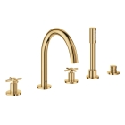 Смеситель для ванны GROHE Atrio двухвентильный, на 5 отверстий, на край ванны, холодный рассвет глянец (19923GL3)