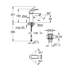 Смеситель для раковины GROHE Eurosmart S-size, хром (23922003)