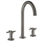 Смеситель для раковины GROHE Atrio двухвентильный на 3 отверстия, темный графит матовый (20008AL3)