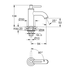 Кран для раковины GROHE Atrio, без функции смешивания, XS-Size, суперсталь (20021DC3)