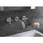Внешняя часть смесителя для раковины GROHE Atrio настенного монтажа на 3 отверстия, двухвентильный, суперсталь (20169DC3)