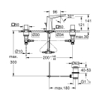 Смеситель для раковины GROHE Allure Brilliant на 3 отверстия, с донным клапаном и низким изливом, хром (20342000)