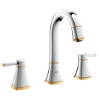 Смеситель для раковины GROHE Grandera на 3 отверстия, с донным клапаном и высоким изливом, хром/золото (20389IG0)