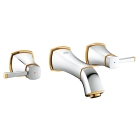 Внешняя часть смесителя для раковины GROHE Grandera на 3 отверстия (вынос 177 мм), хром/золото (20414IG0)