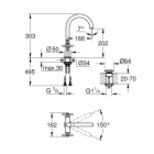 Смеситель для раковины GROHE Atrio двухвентильный, суперсталь (21019DC3)