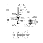Смеситель для раковины GROHE Atrio двухвентильный, темный графит матовый (21022AL3)