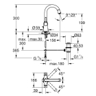 Смеситель для раковины GROHE Grandera с донным клапаном и поворотным изливом, хром (21107000)
