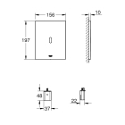 Панель смыва для унитаза GROHE Tectron Bau E инфракрасная, питание от батареи 6V, фантомный черный (39882KF0)