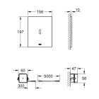 Панель смыва для унитаза GROHE Tectron Bau E инфракрасная, питание от сети 230V, фантомный черный (39881KF0)