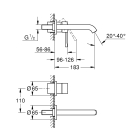 Внешняя часть смесителя для раковины GROHE Essence скрытого монтажа, на 2 отверстия, M-Size, темный графит матовый (29192AL1)