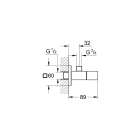 Вентиль угловой GROHE Cube 1/2″-3/8″ для подключения смесителей, хром (22012000)