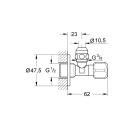 Вентиль угловой GROHE 1/2″-3/8″ для подключения смесителей, хром (2201700M)
