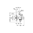 Вентиль угловой комбинированный GROHE 3/8 дюйма, хром (22034000)