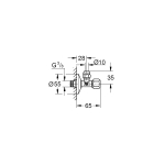 Комплект углового вентиля 3/8 дюйма GROHE, хром (22052000)